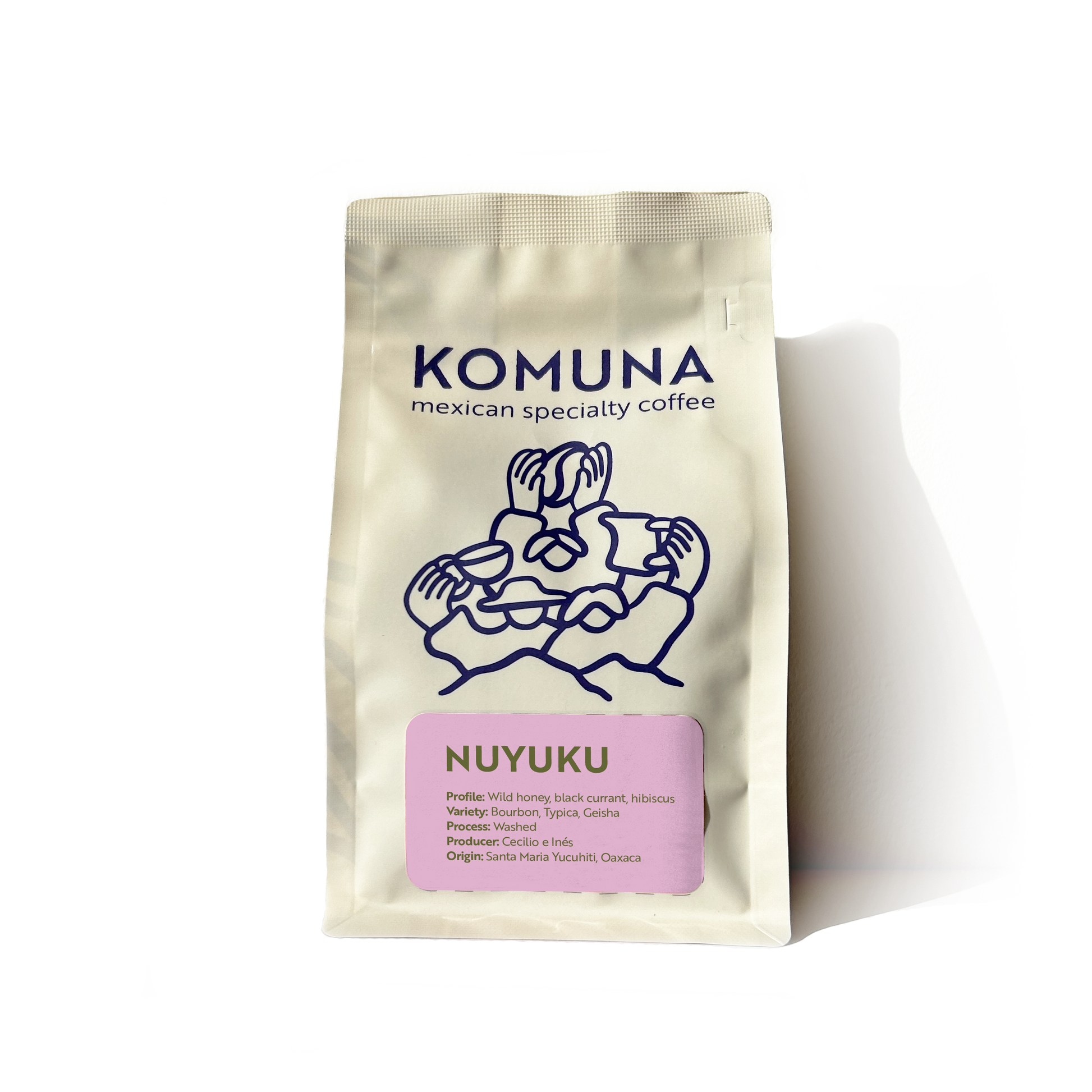 Komuna Nuyuku specialty coffee, yellow honey-processed from Oaxaca, Mexico, freshly roasted in Denmark.